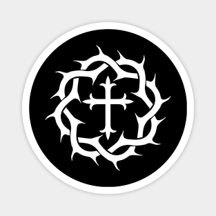 Cross and Crown Alternate Christian Heraldry Logo Magnet